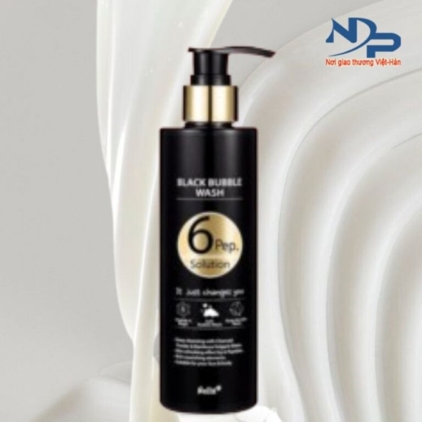 Sữa tắm trắng da, giảm mụn lưng Nella Black Bubble Wash 6 Pep Solution