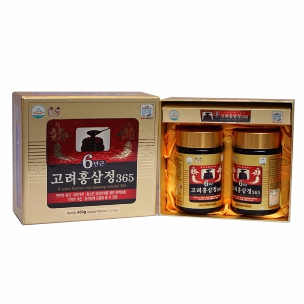 Cao Hồng Sâm Hàn Quốc 365 Từ Nhân Sâm 6 Năm Tuổi (Hộp 2 Lọ x 240g)